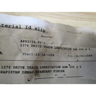 Demag AP93034-03-1 Drive Train Lubrication