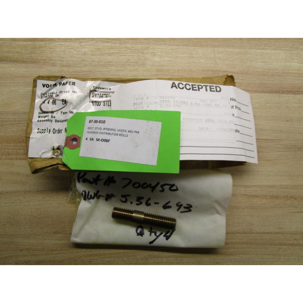87-30-010 Bolt Stud, 700450 (Pack of 4)