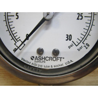 Ashcroft 250-2990A01 Pressure Gauge 2502990A01 0-30PSI - New No Box