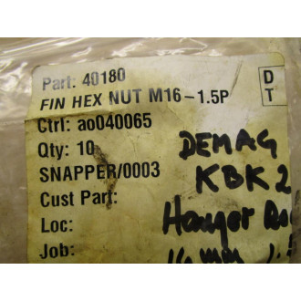 Demag 40180 Hex Nut (Pack of 9)