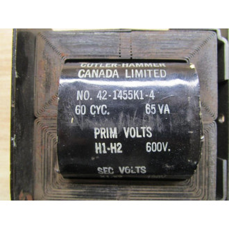 Cutler Hammer 42-1455K1-4 Eaton Transformer - Used