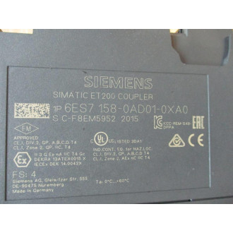 Siemens 6ES7 158-0AD01-0XA0 Coupler Module 6ES71580AD010XA0 - New No Box