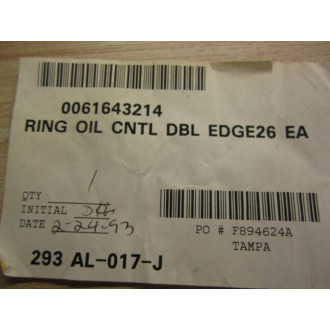 0061643214 Double Edge Oil Ring 26 - New No Box
