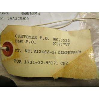 B & W 812462-22 Diaphragm Assy