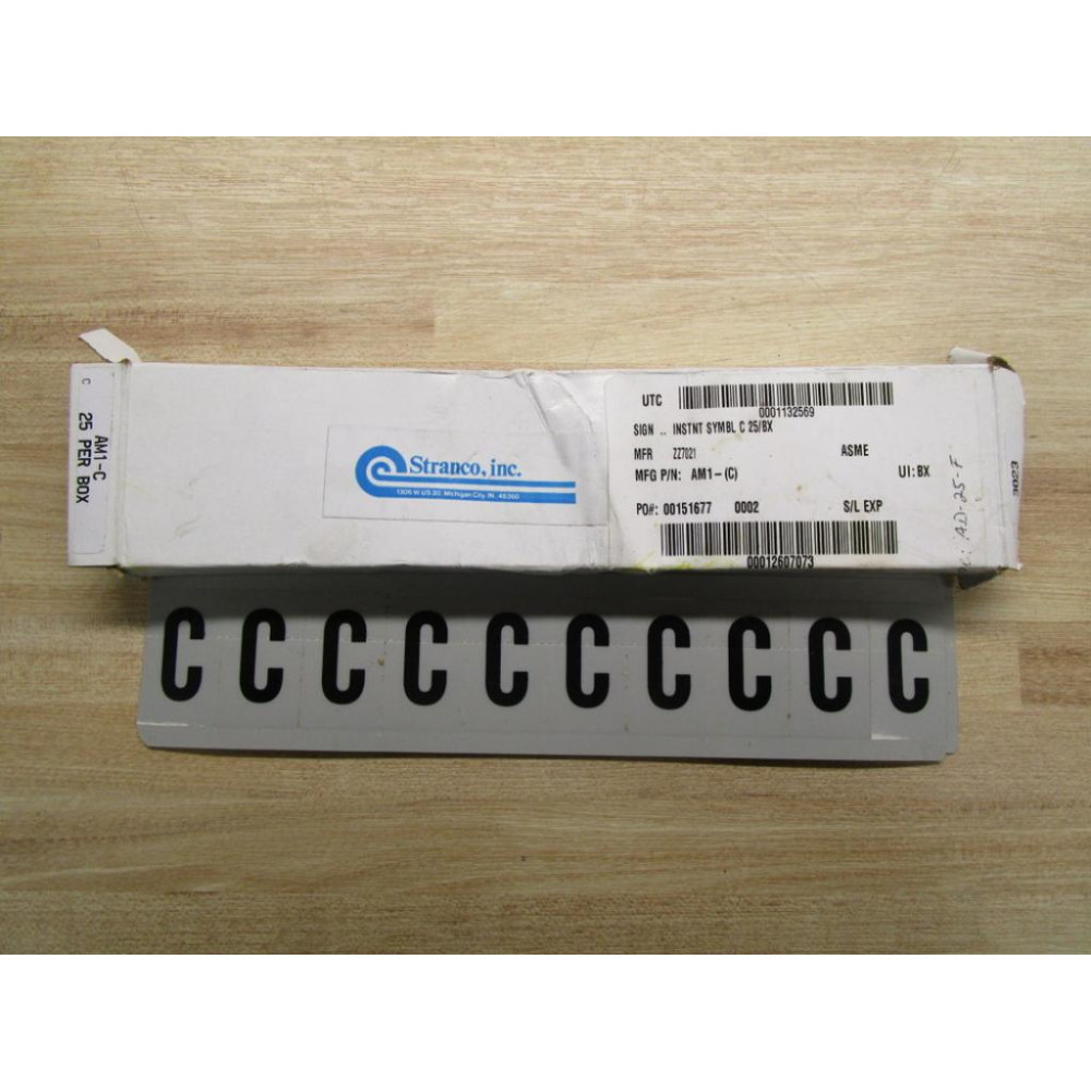 Stranco, AM1-C Sign Instnt Symbl C (Pack of 25)
