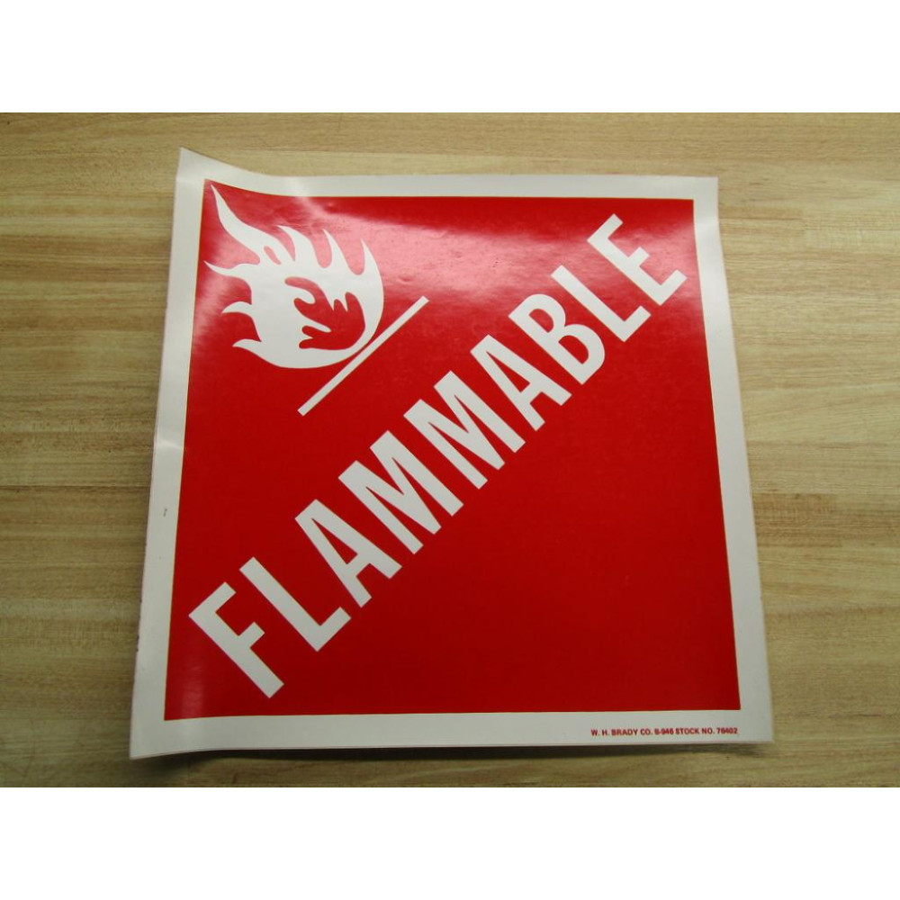 W.H. Brady 76402 Flammable Sign (Pack of 13) - New No Box