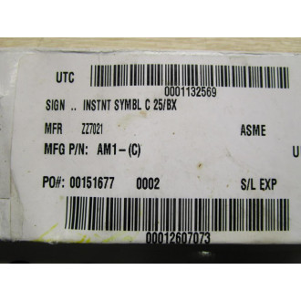 Stranco, AM1-C Sign Instnt Symbl C (Pack of 25)