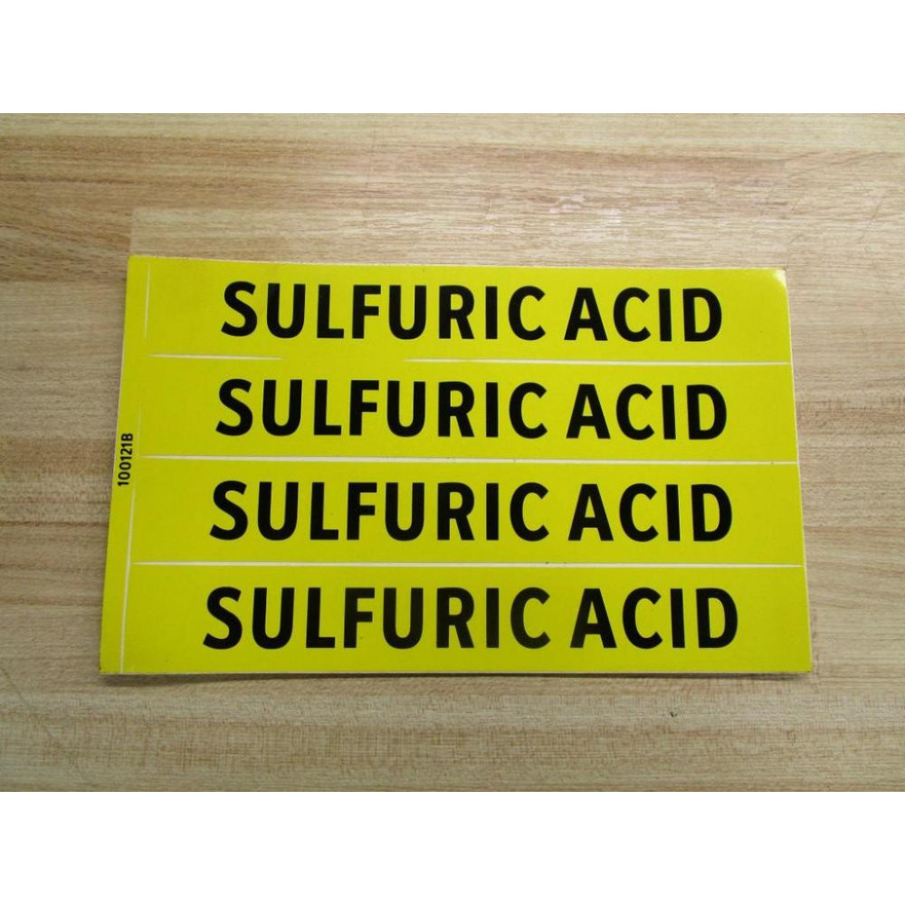 Lab Safety Supply 100121B Sulfuric Acid Sign - New No Box
