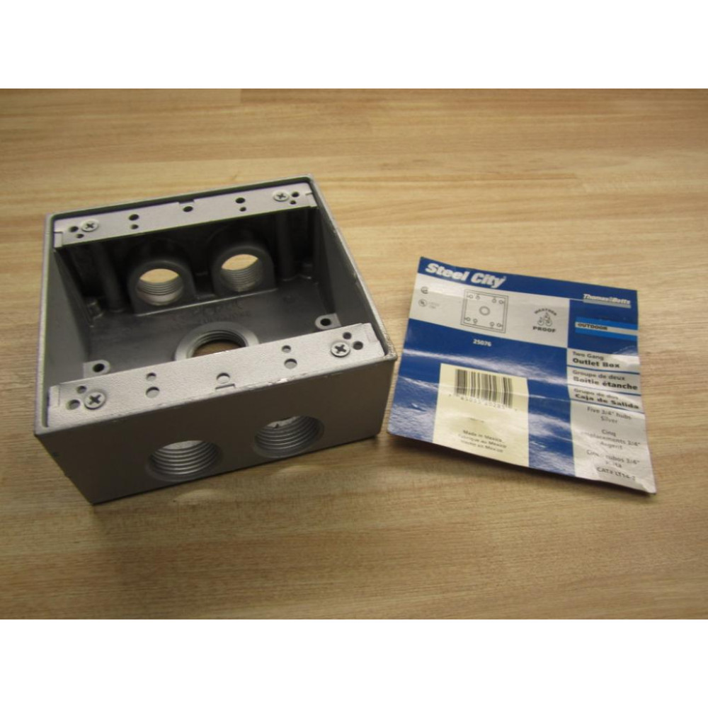 Steel City 25076 Two Gang Outlet Box - New No Box