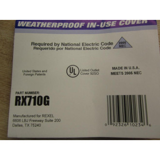 Rexel RX710G Extra Deep Weatherproof Cover - New No Box
