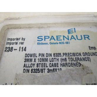Spaenaur 63258T Dowel Pin 3mm X 10mm (Pack of 97) - New No Box