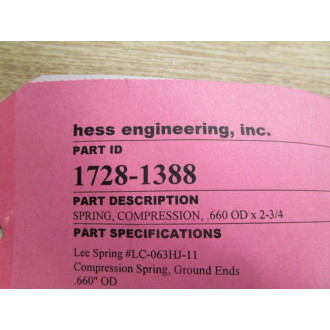 Hess Engineering 1728-1388 Spring Compression (Pack of 6) - New No Box
