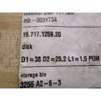 Multivac 19.717.1259.20 Disk (Pack of 15)