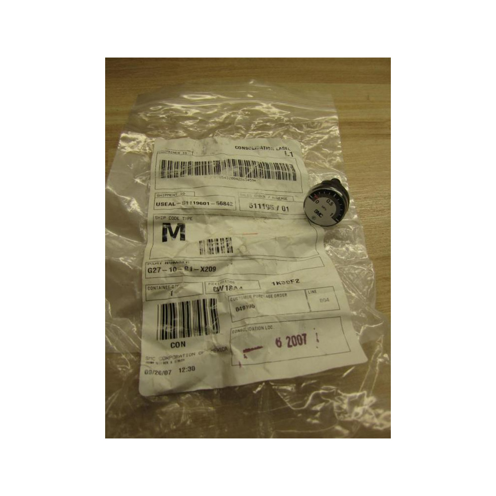 SMC G27-10-B1-X209 Pressure Gauge