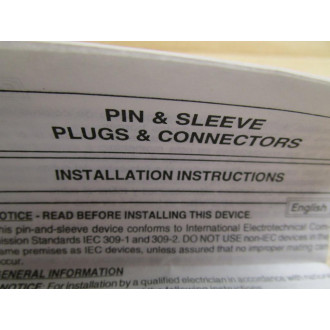 Hubbell PD1303 Pin & Sleeve Plugs & Connectors Kit