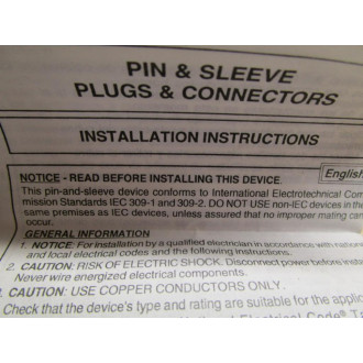 Hubbell PD1303 Pin & Sleeve Plugs & Connectors Kit