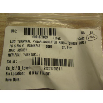 Burndy YAES18K-1 Ring Terminal (Pack of 100)