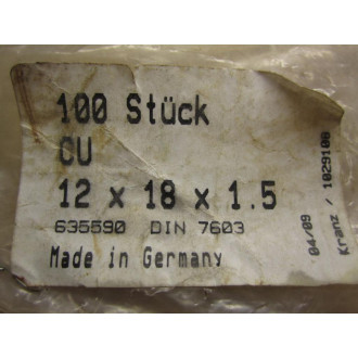 635590 Copper Seal Ring (Pack of 73)