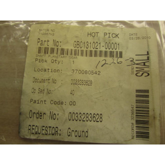 GBC131021-00001 Shaft Planetary Gear
