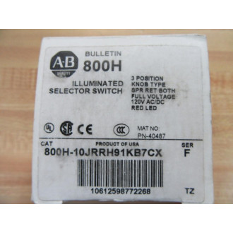 Allen Bradley 800H-10JRRH91KB7CX Selector Switch