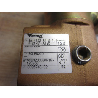 Versa SA-4322-84-G-P-3-21-31-A120 Valve SA432284GP32131A120 - New No Box