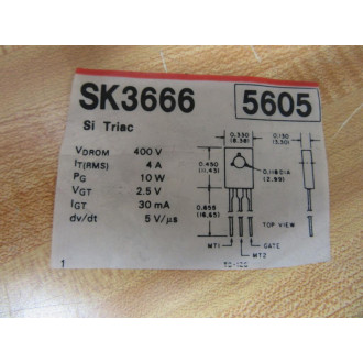 RCA SK3666 Si Triac Transistor (Pack of 8)