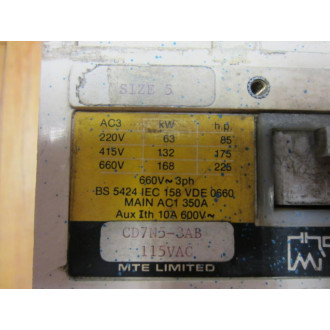 MTE CD7N5-3AB-115 MTE CD7N53AB115 Starter AXC70370 - Used