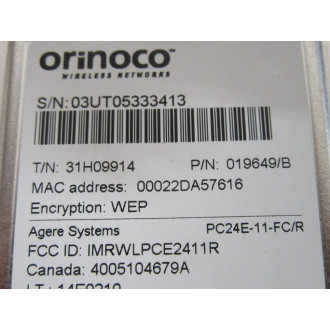 Orinoco PC24E-11-FCR PC Card PC24E11FCR - New No Box
