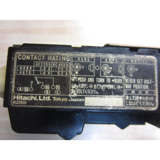 Hitachi TR40-1E-TH1 Overload Relay TR401ETH1 Missing Contacts - Used