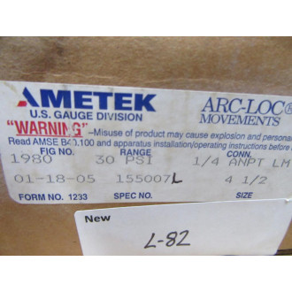 Ametek 1980 USG Gauge Range: 30 PSI