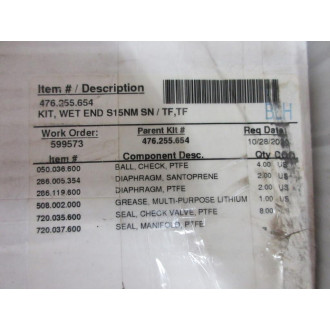 Sandpiper 476.255.654 Wet Repair Kit 476255654