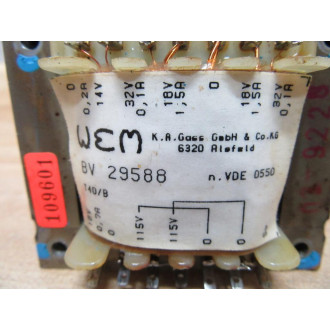 WEM BV-29588 Transformer BV29588 - Used