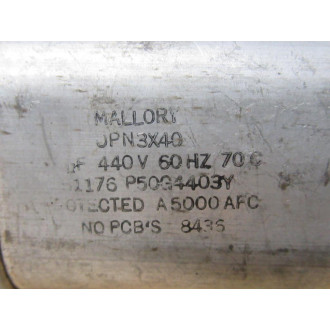 Mallory 0PN3X40 Capacitor OPN3X40 440V - Used
