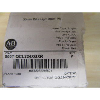 Allen Bradley 800T-QCL224XGXR Cluster Lamp