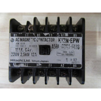 Hitachi K12N-EPW Contactor A58L-0001-0178 - Used