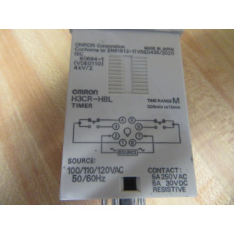 Omron H3CR-H8L Timer H3CRH8L 100110120VAC 0.05m-12min - Used