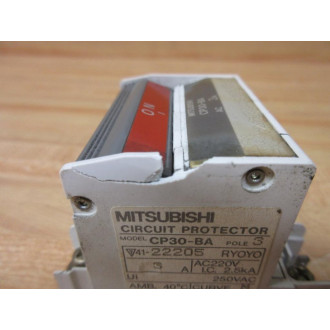 Mitsubishi CP30-BA-3P-3A Circuit Protector CP30BA3P3A Cracked Housing - Used