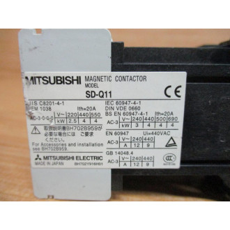 Mitsubishi SD-Q11-DC24V Magnetic Contactor SD-Q11 - Used