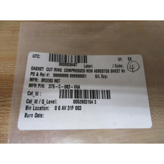 Brooks Institute 375-C-063-VAA Gasket 375C063VAA (Pack of 4)