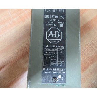 Allen Bradley 350-TAV32 Reversing Drum Switch 350TAV32 WHandle - Refurbished
