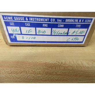 Acme 66-040-905 Air Gauge 66040905 0-100
