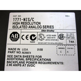 Allen Bradley 1771-NIS Current IP Module 1771NIS Ser C - Used