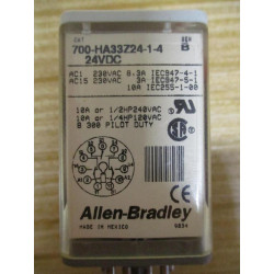 Allen Bradley 700-HA33Z24-1-4 Relay 700-HA33Z24-1-4-24VDC Ser. B - New No Box