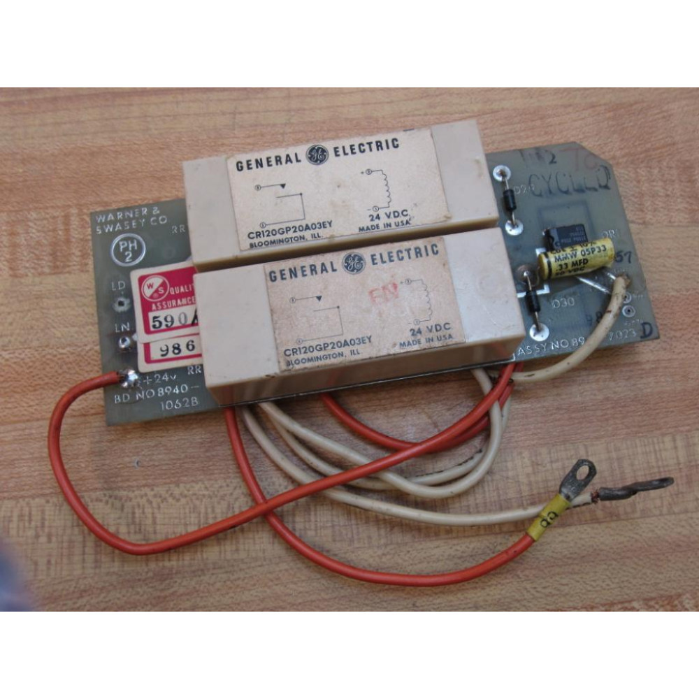 Warner & Swasey 8940-1062B Circuit Board 89401062B W2 Wire Leads - Used
