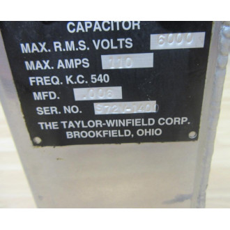 Ther-Monic .006 Capacitor S72V1400 - New No Box