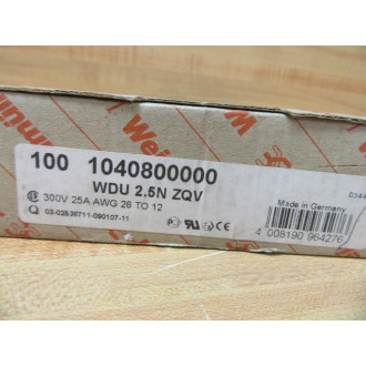 Weidmuller 1040800000 Terminal Block WDU 2.5N ZQV (Pack of 100)