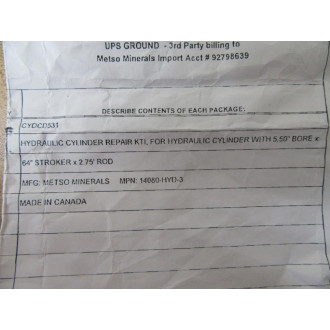 Metso Minerals 14080-HYD-3 Hydraulic Cylinder Repair Kit 14080HYD3 - New No Box