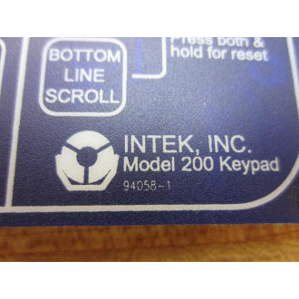 Intek 94058-1 Model 200 Keypad 940581 - New No Box