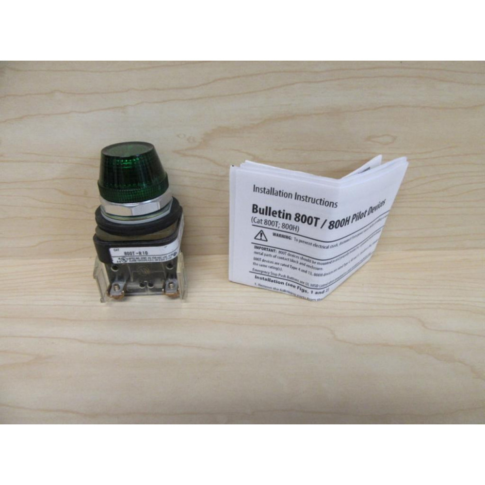 Allen Bradley 800T-R10 Pilot Light 800TR10 Green 800T-R10G - New No Box