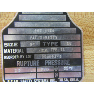 BS&B Safety Systems 900993-1 Rupture Disk 9009931 - New No Box